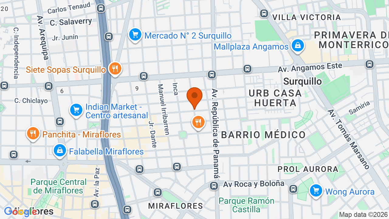 Ubicación aproximada en Surquillo