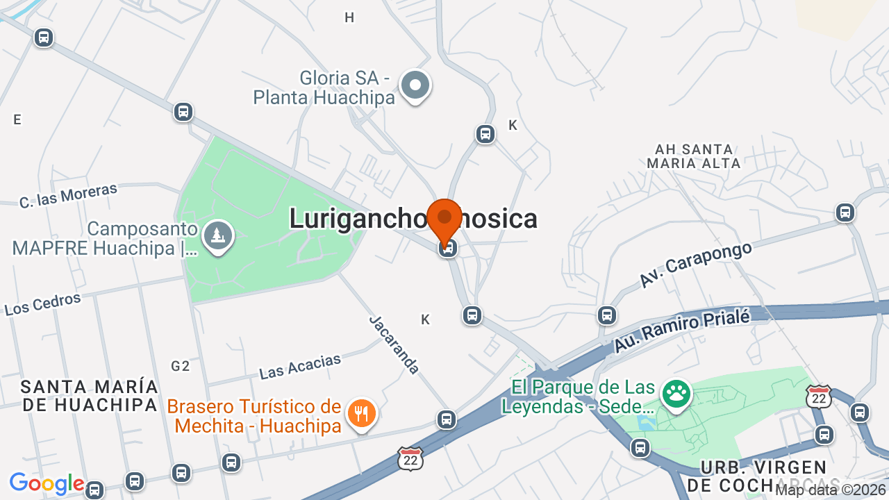 Ubicación aproximada en Lurigancho