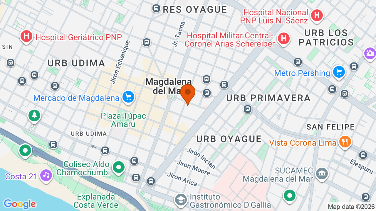 Ubicación aproximada en Magdalena del Mar
