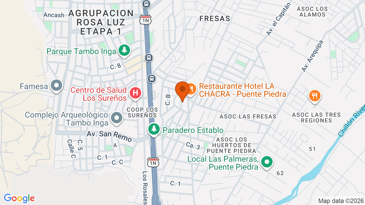 Ubicación aproximada en Puente Piedra
