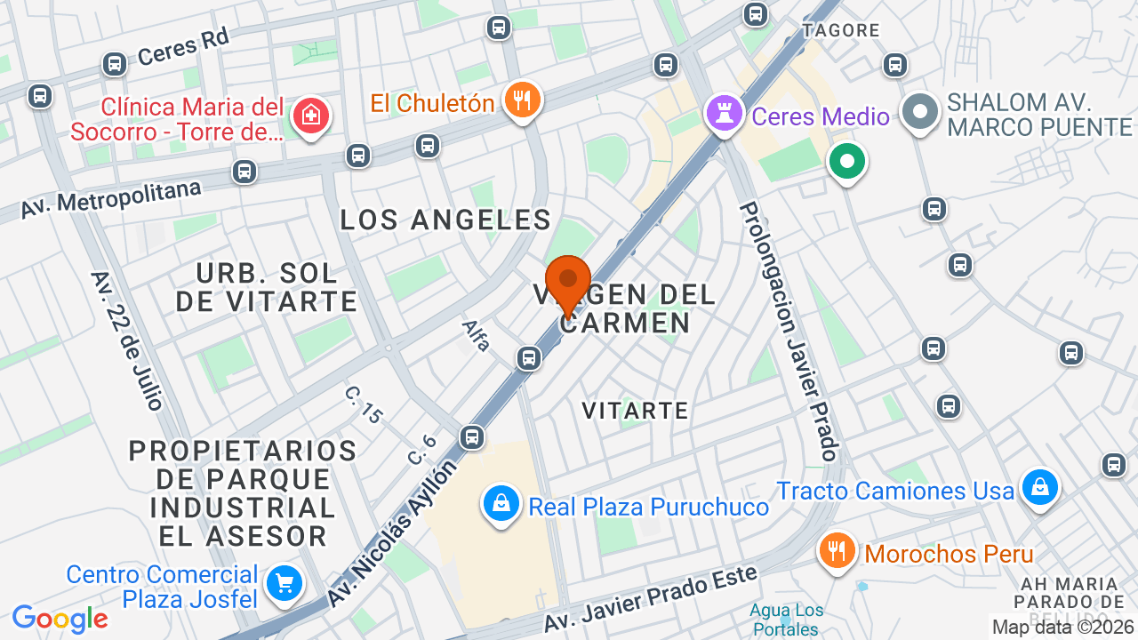 Ubicación aproximada en Cercado de Lima