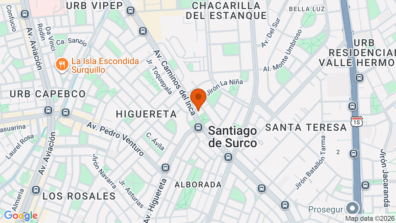 Ubicación aproximada en Santiago de Surco