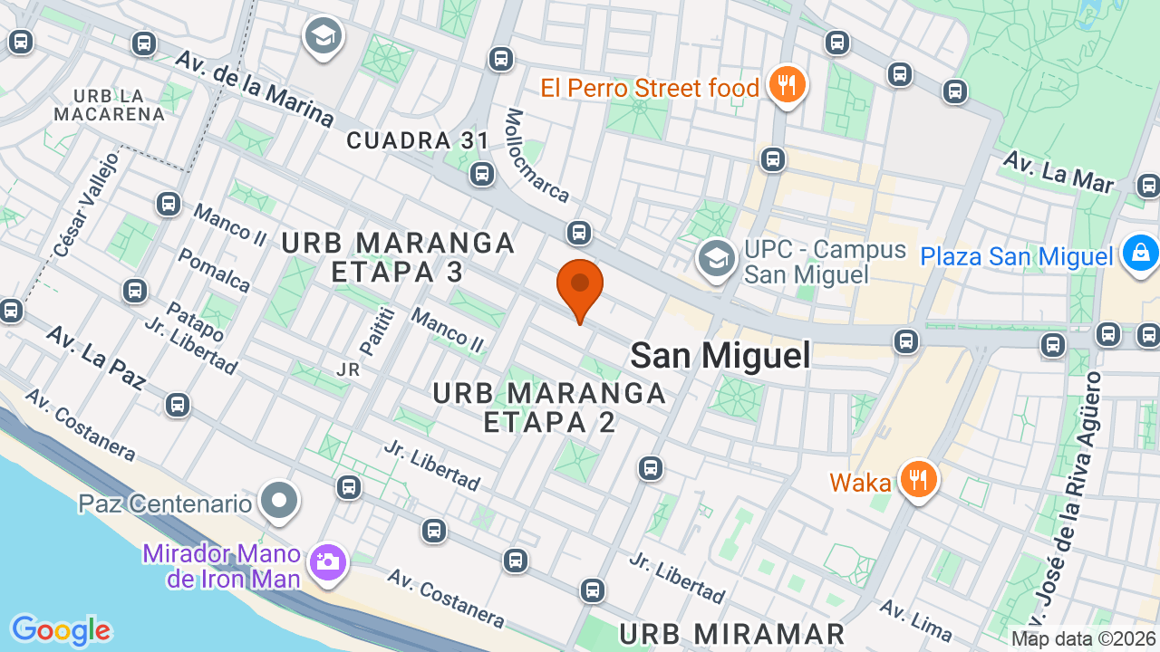 Ubicación aproximada en San Miguel
