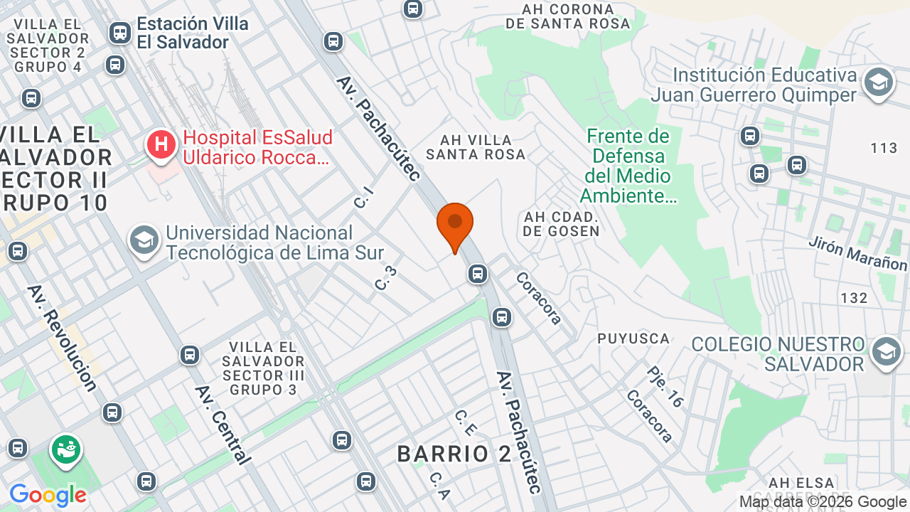 Ubicación aproximada en Pachacámac