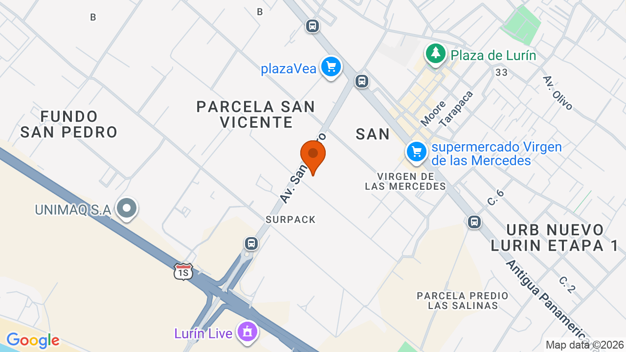 Ubicación aproximada en Lurín