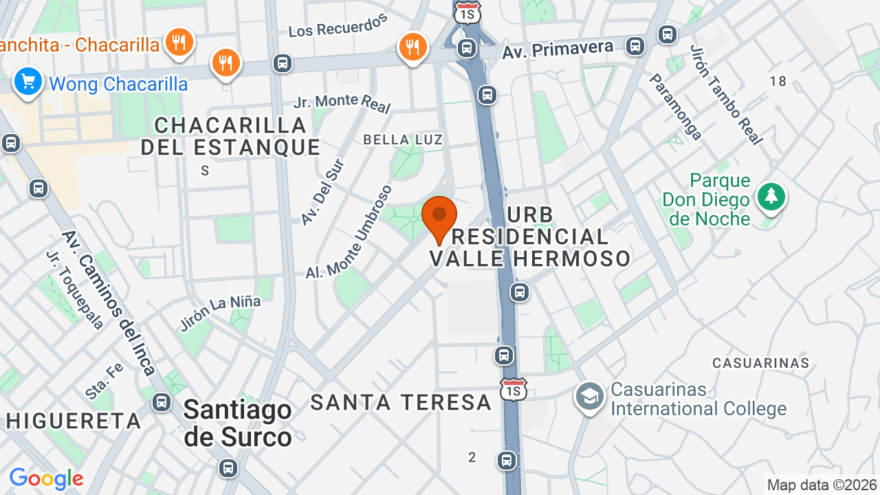 Ubicación aproximada en Santiago de Surco
