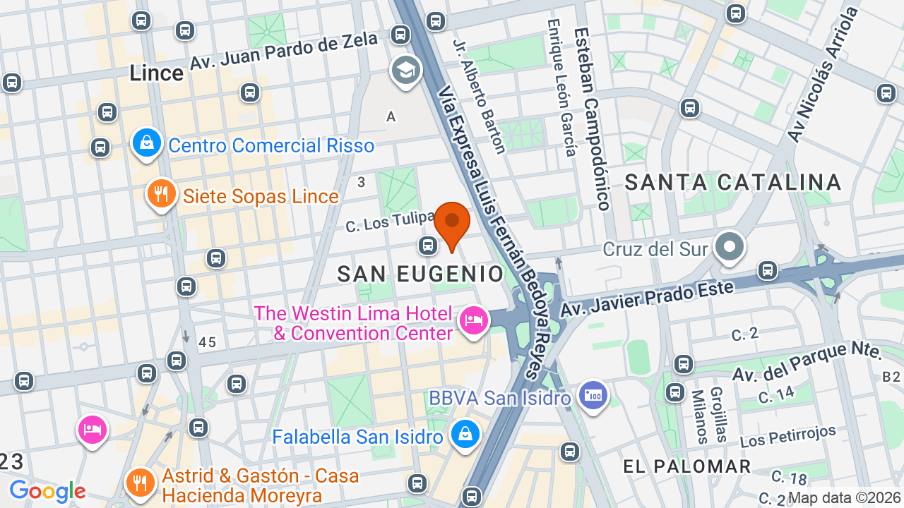Ubicación aproximada en San Isidro