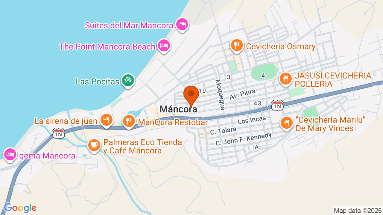 Ubicación aproximada en MANCORA