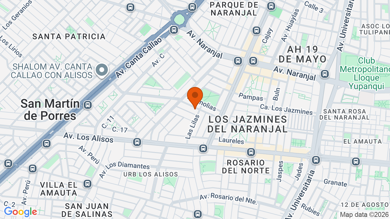 Ubicación aproximada en San Martín de Porres