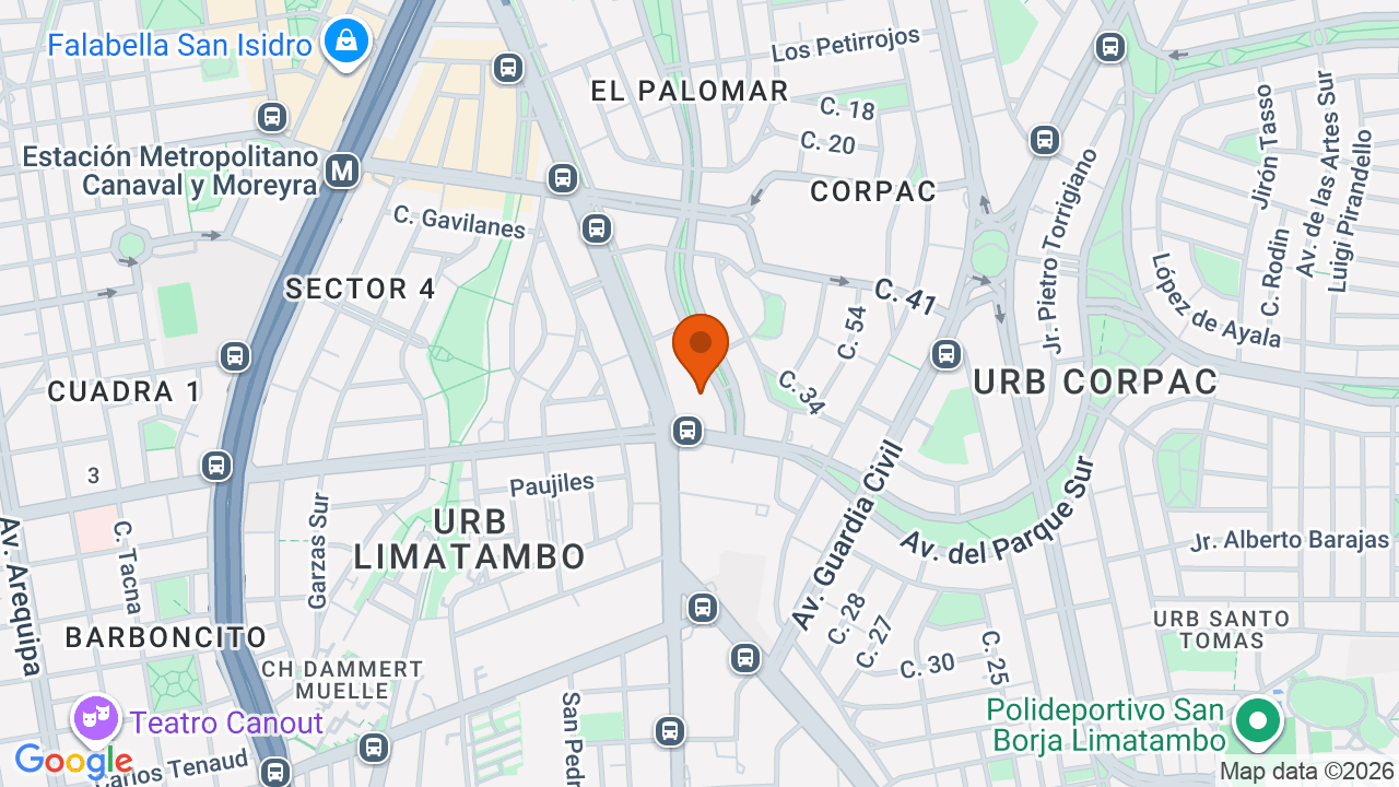 Ubicación aproximada en San Isidro