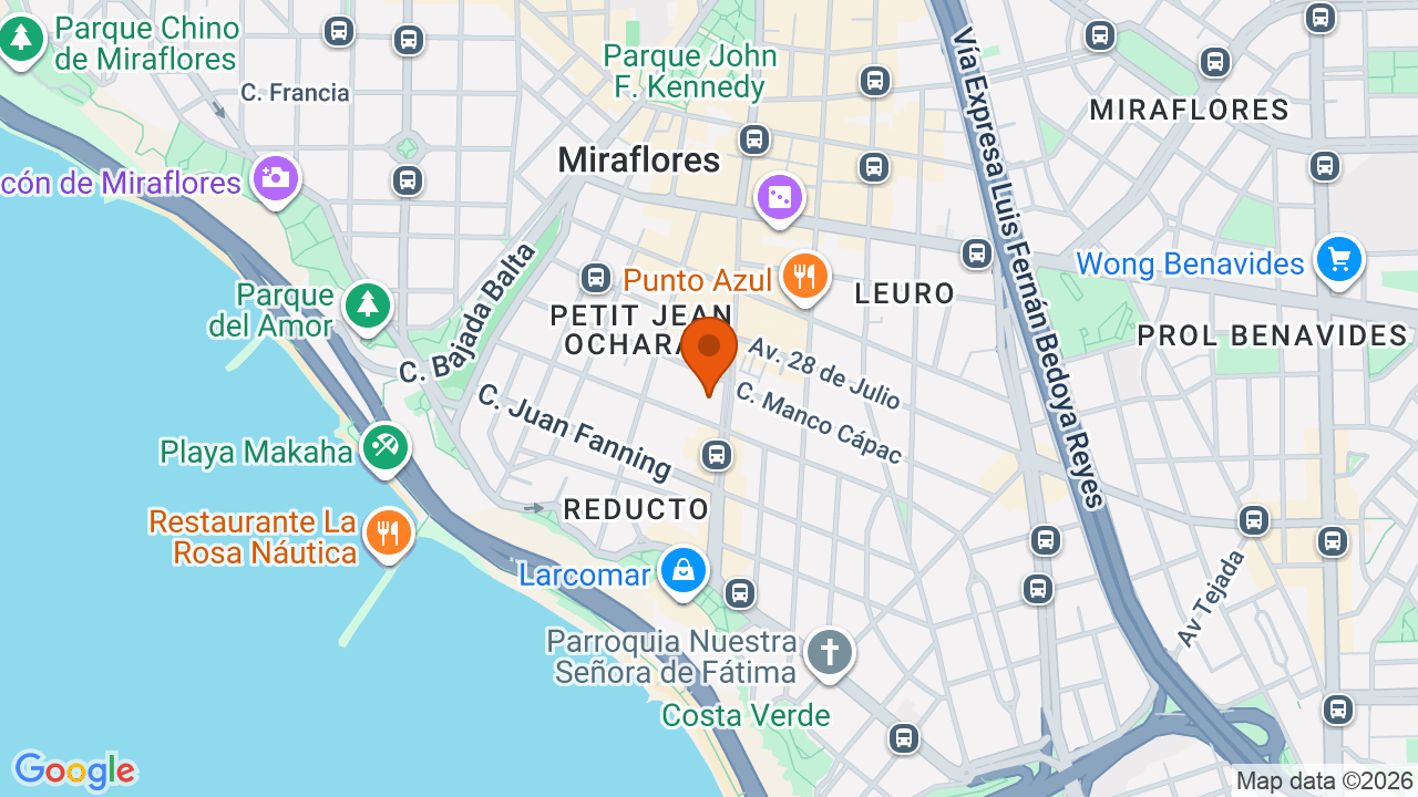 Ubicación aproximada en Miraflores