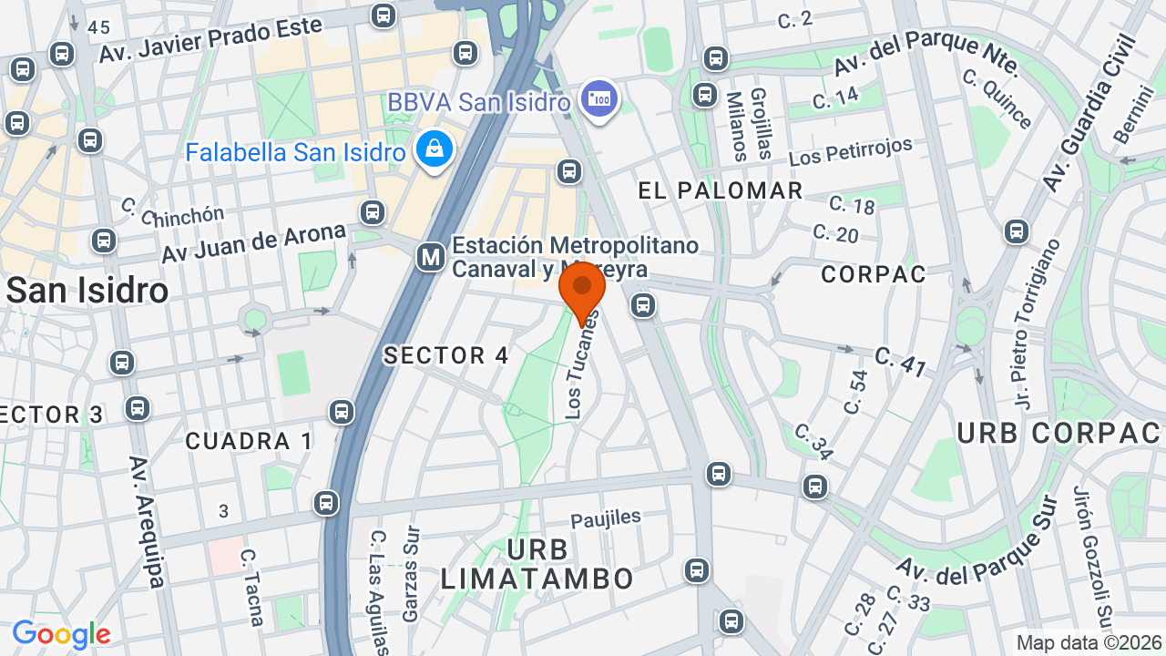 Ubicación aproximada en San Isidro
