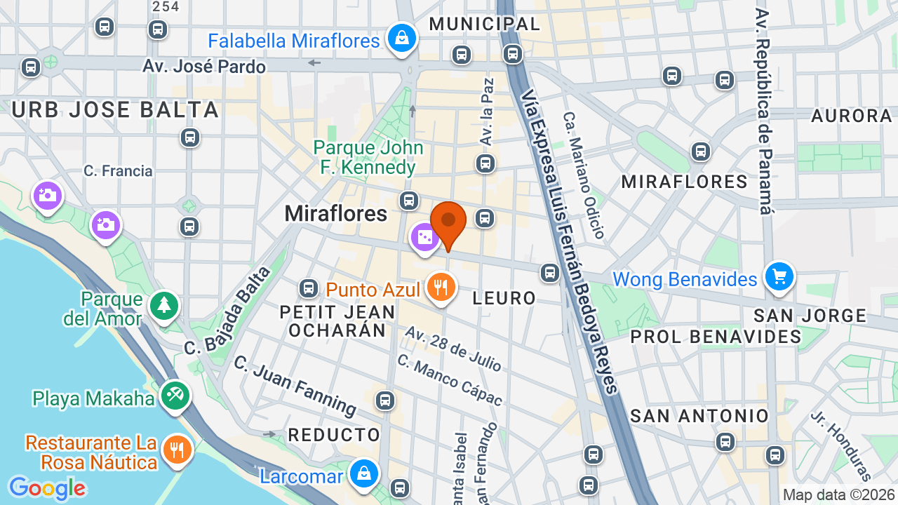 Ubicación aproximada en Miraflores
