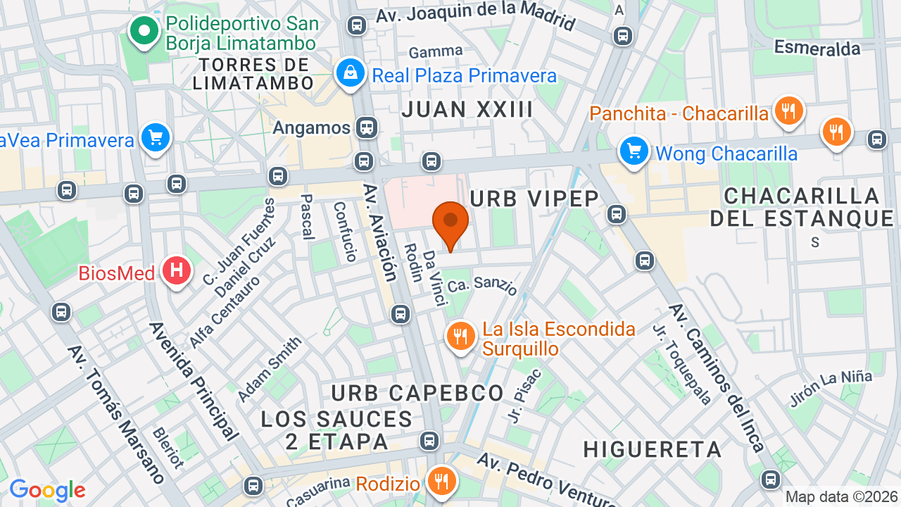 Ubicación aproximada en Surquillo