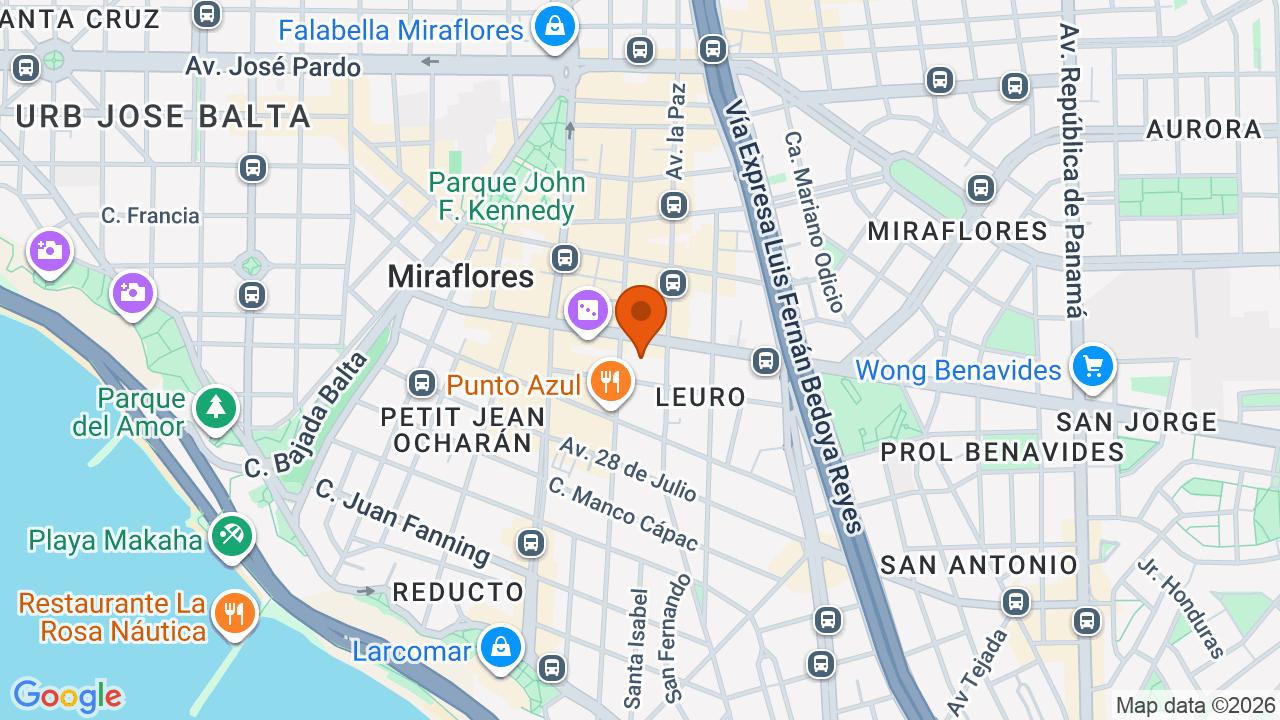 Ubicación aproximada en Miraflores