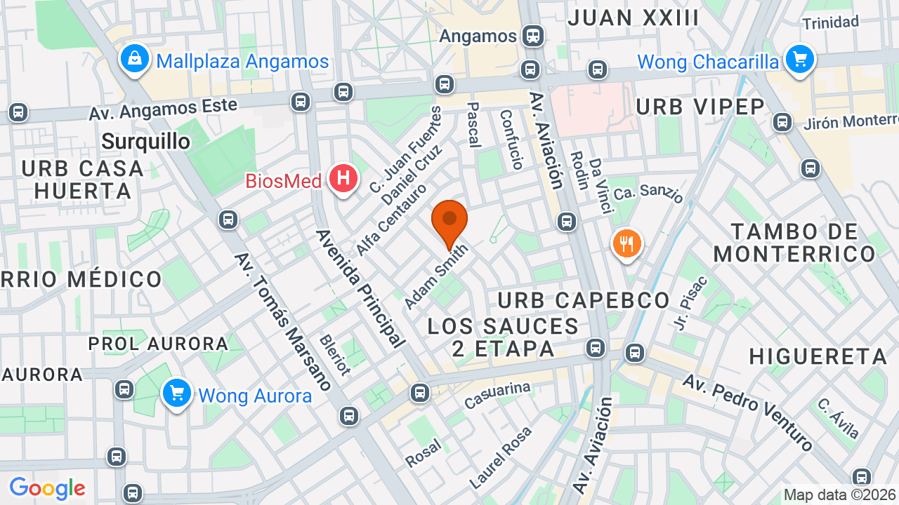 Ubicación aproximada en Surquillo