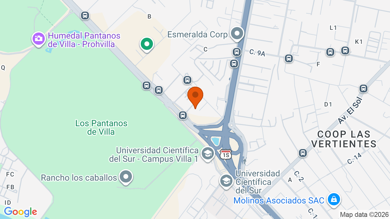 Ubicación aproximada en Chorrillos