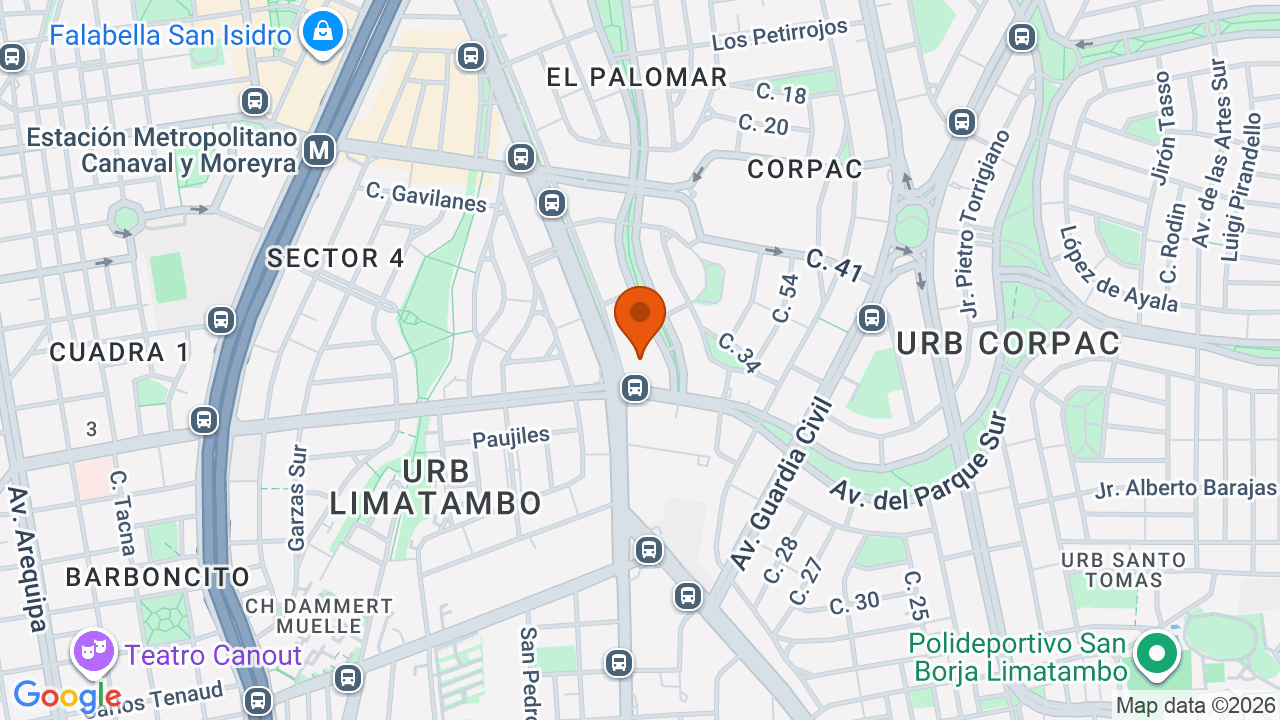 Ubicación aproximada en San Isidro