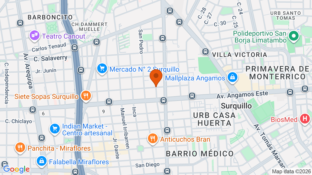 Ubicación aproximada en Surquillo