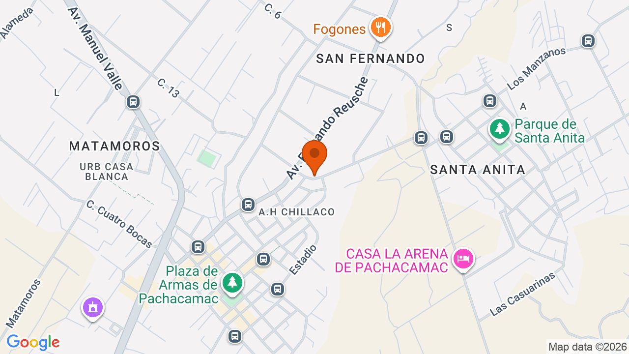 Ubicación aproximada en Pachacámac