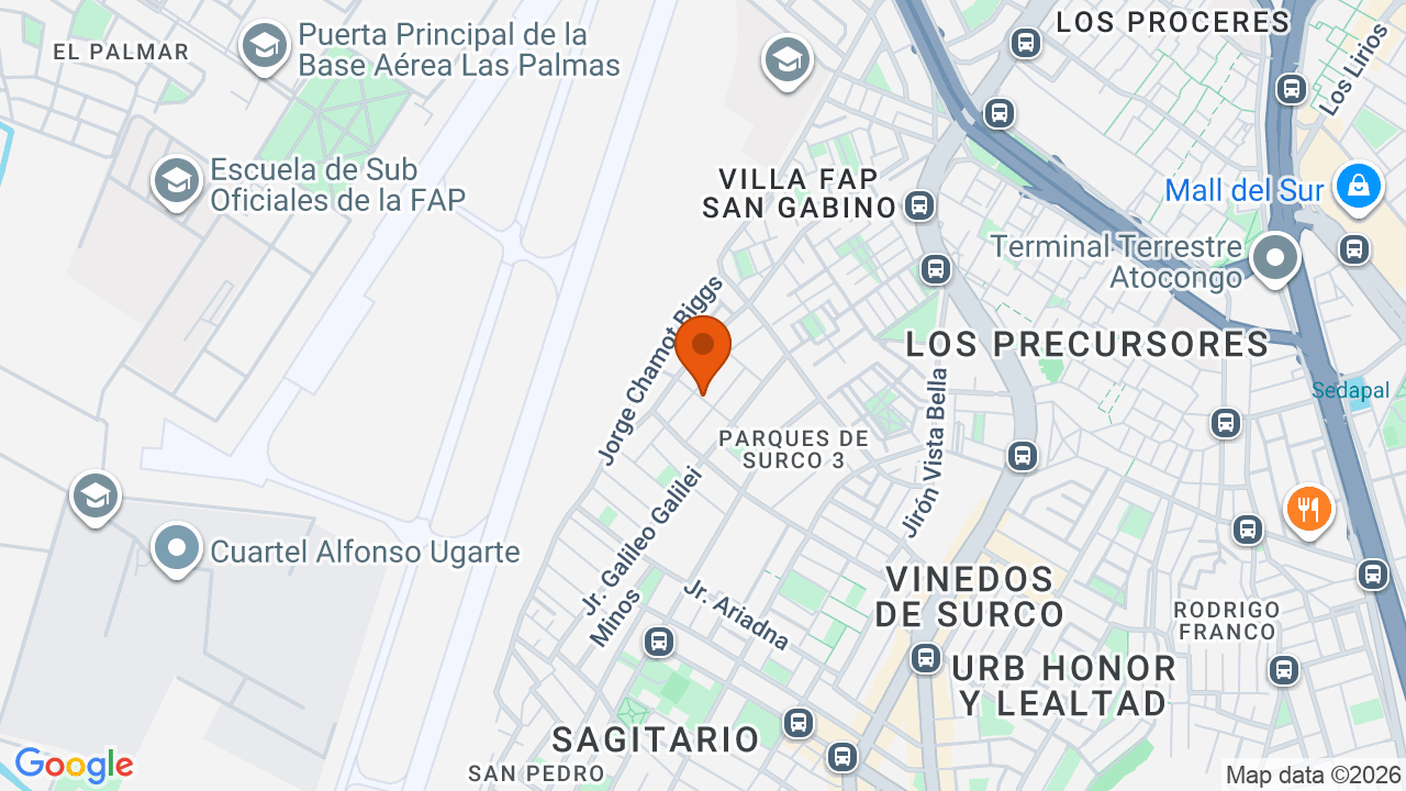 Ubicación aproximada en Santiago de Surco