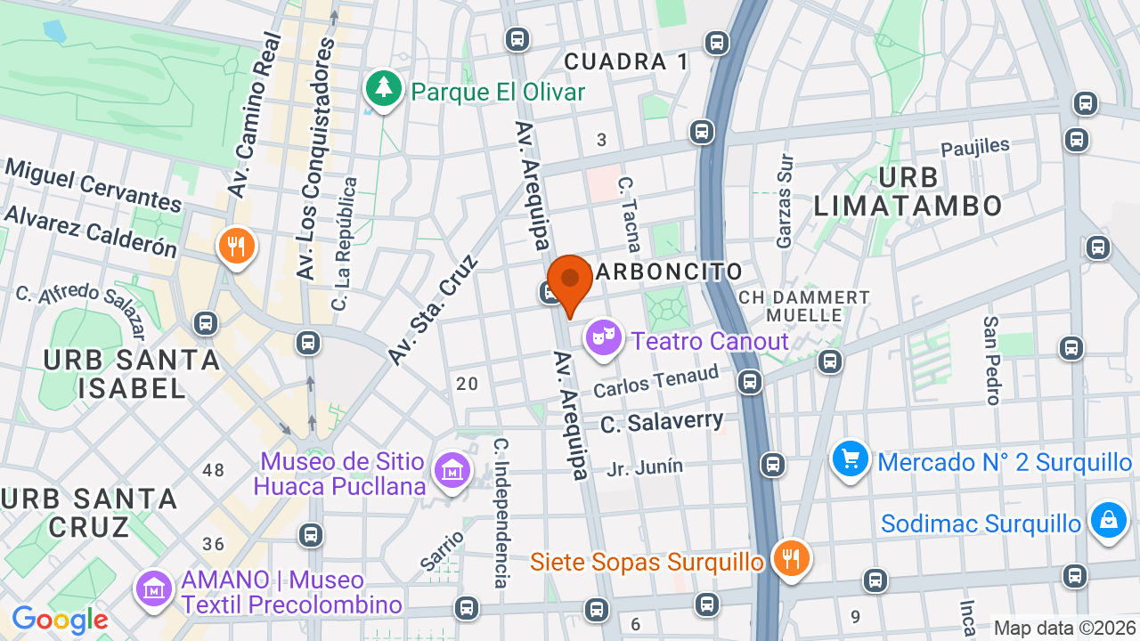 Ubicación aproximada en Miraflores