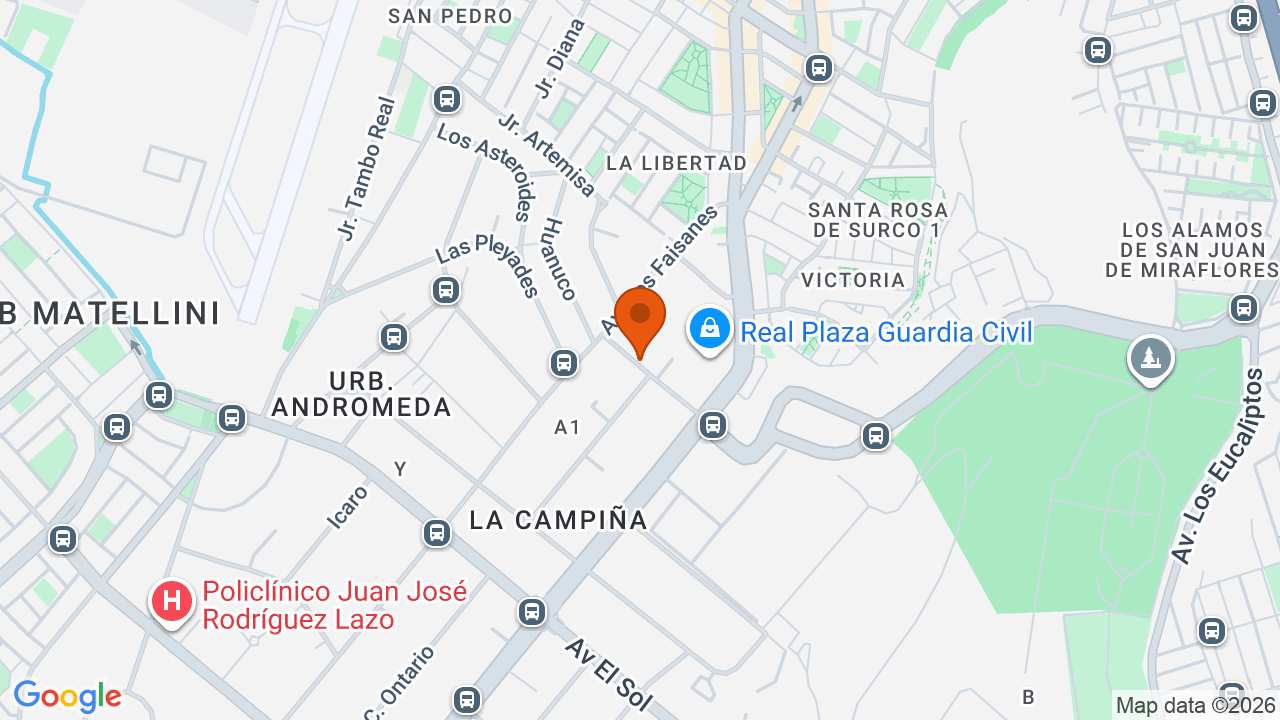 Ubicación aproximada en Chorrillos