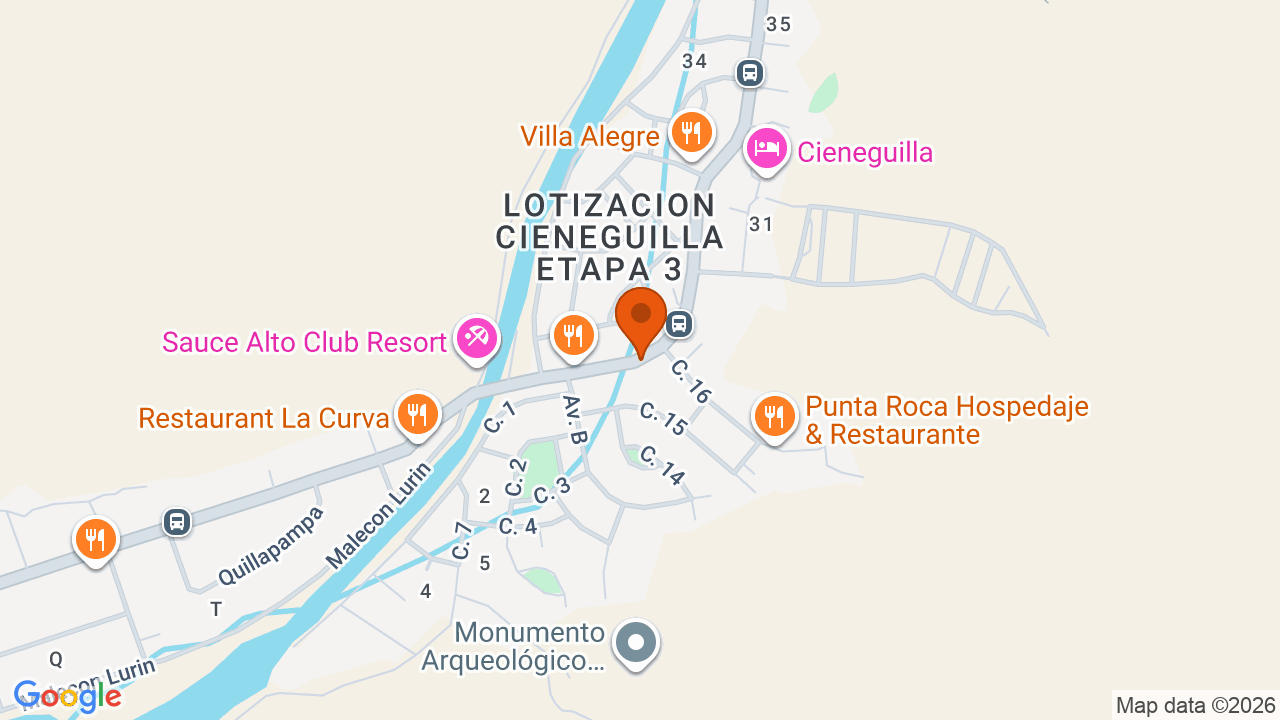 Ubicación aproximada en Cieneguilla