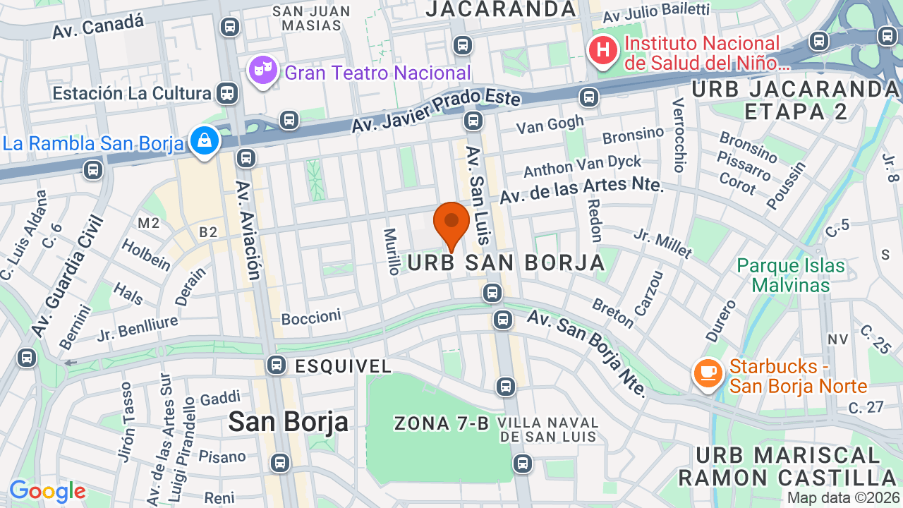 Ubicación aproximada en San Borja