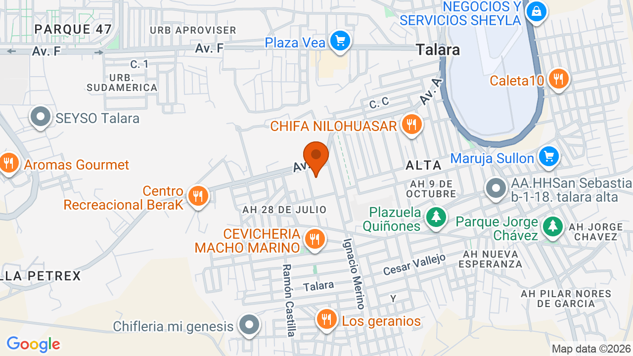 Ubicación aproximada en Pariñas