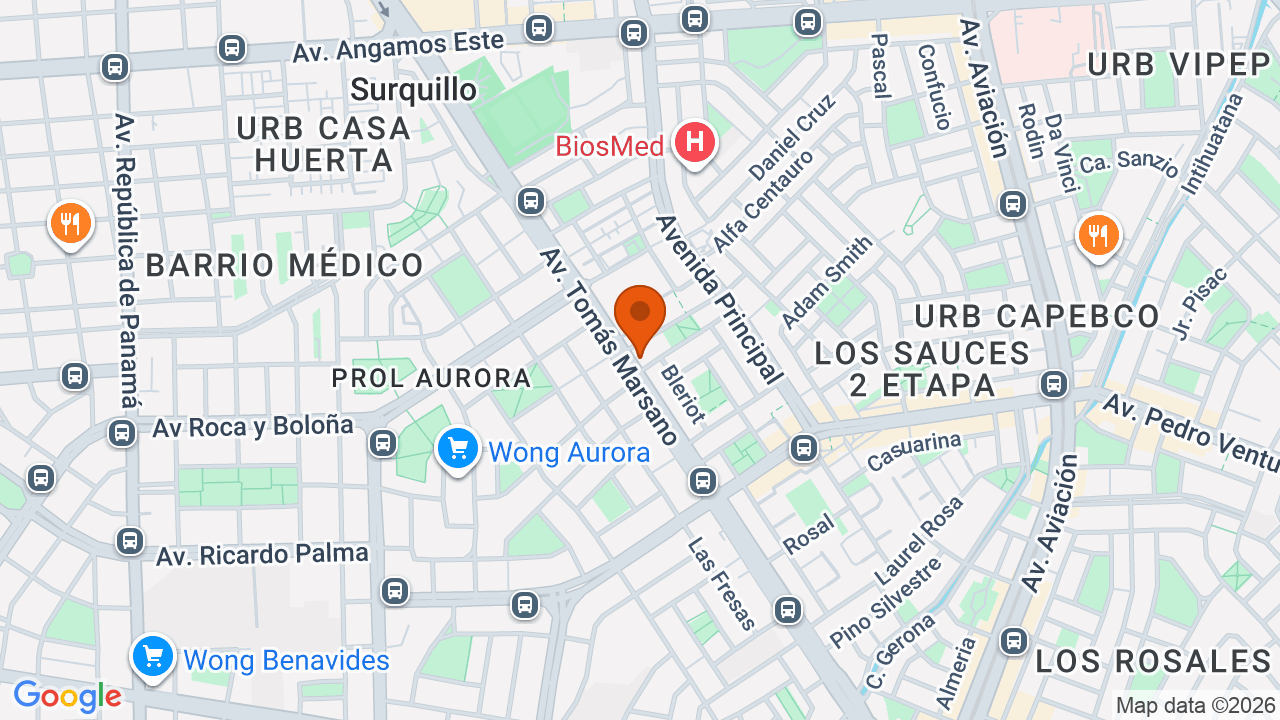Ubicación aproximada en Miraflores