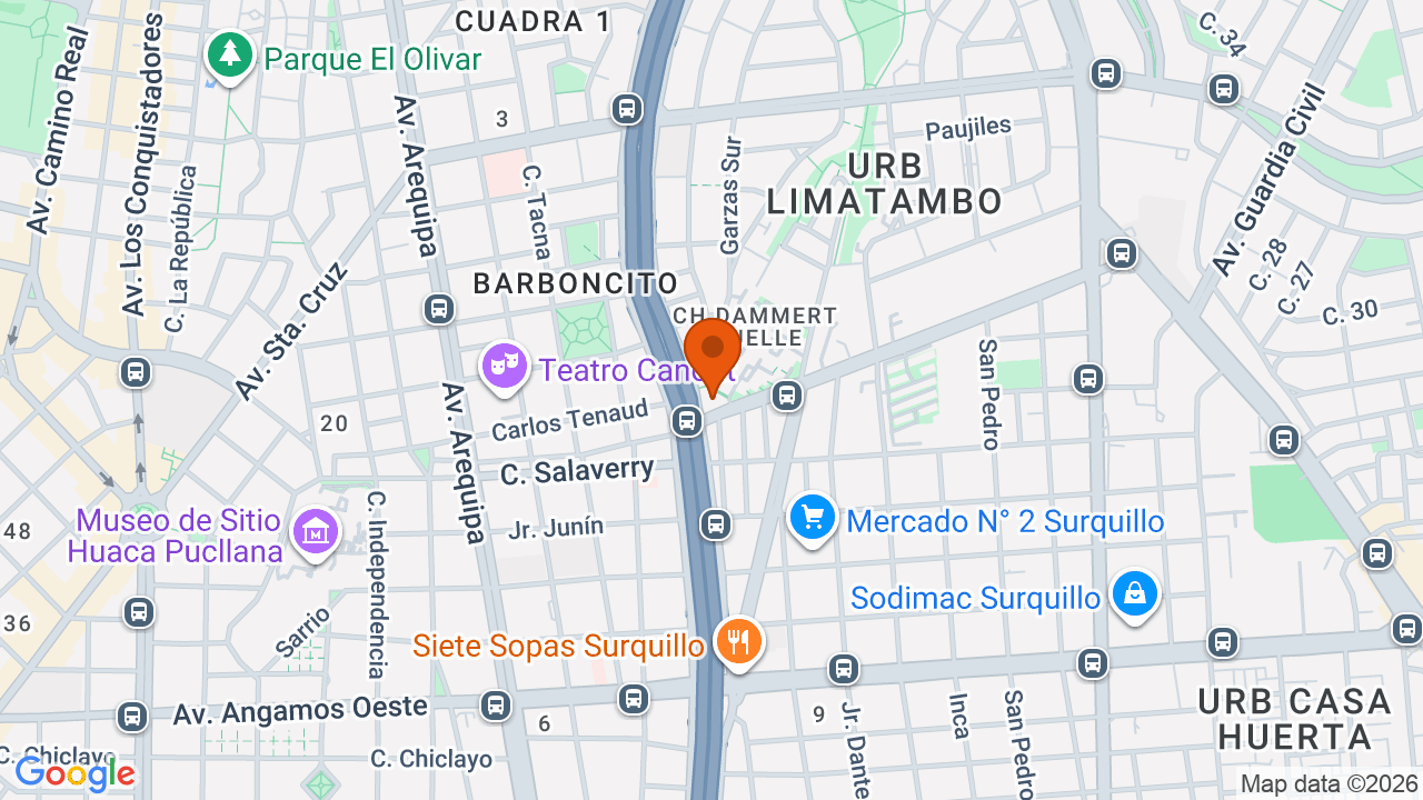 Ubicación aproximada en Surquillo