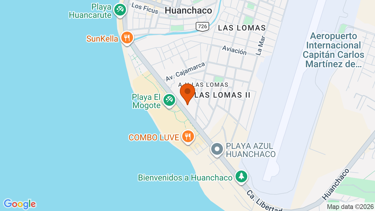 Ubicación aproximada en Huanchaco