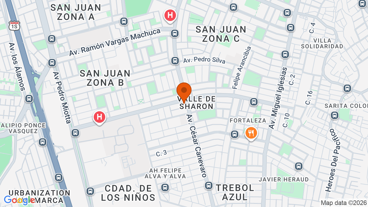 Ubicación aproximada en San Juan de Miraflores
