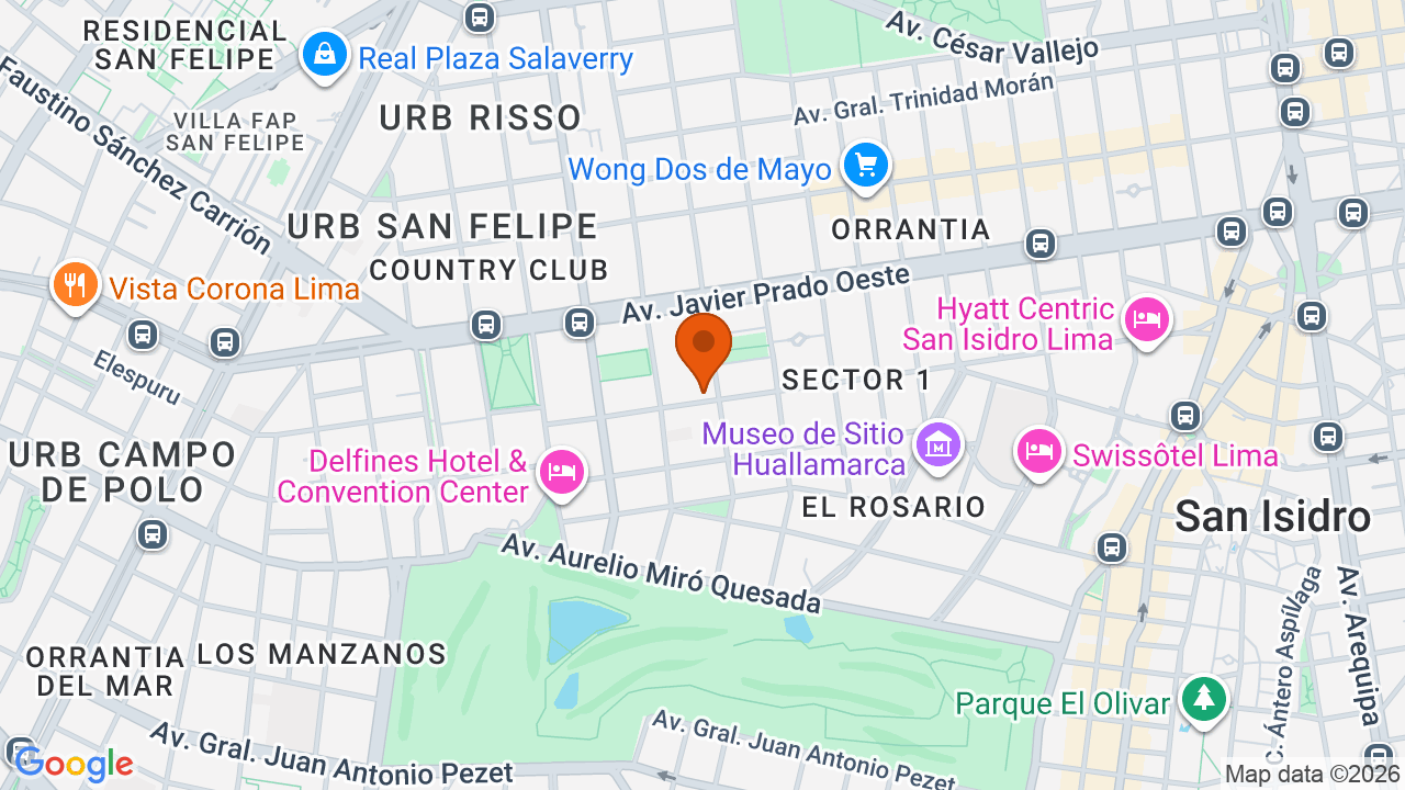 Ubicación aproximada en San Isidro