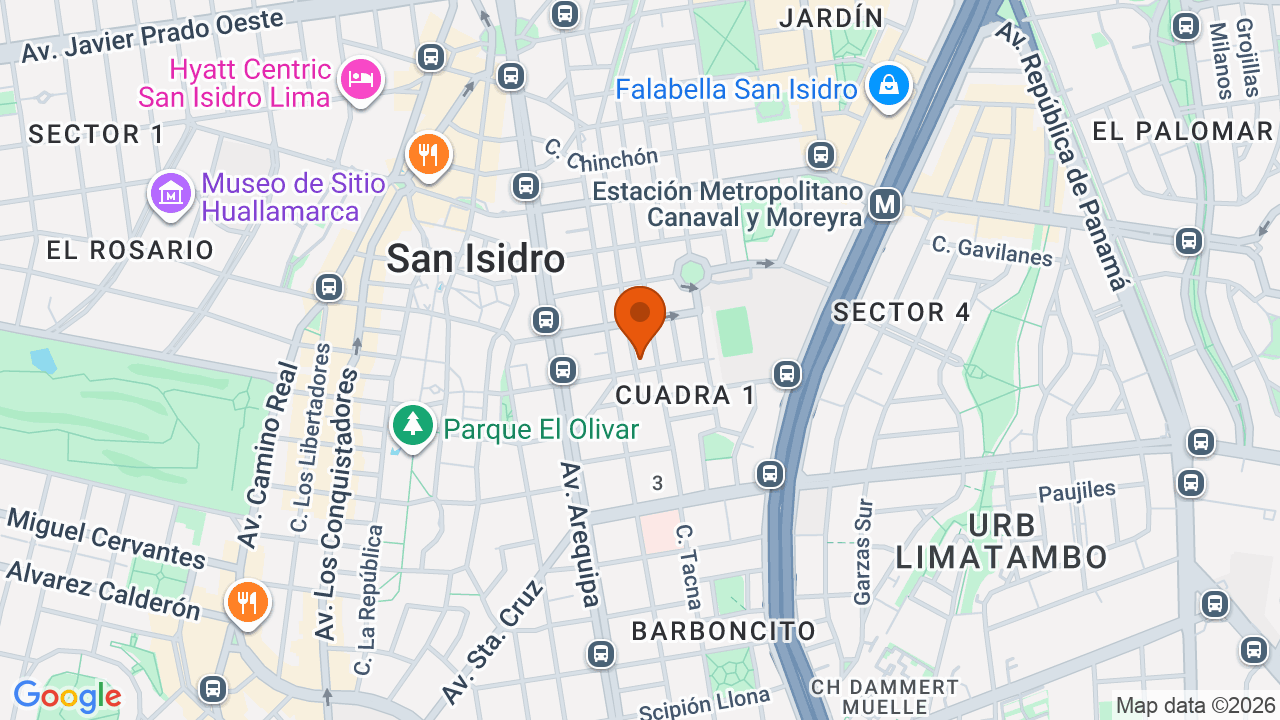 Ubicación aproximada en San Isidro