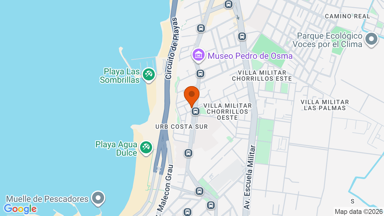Ubicación aproximada en Chorrillos