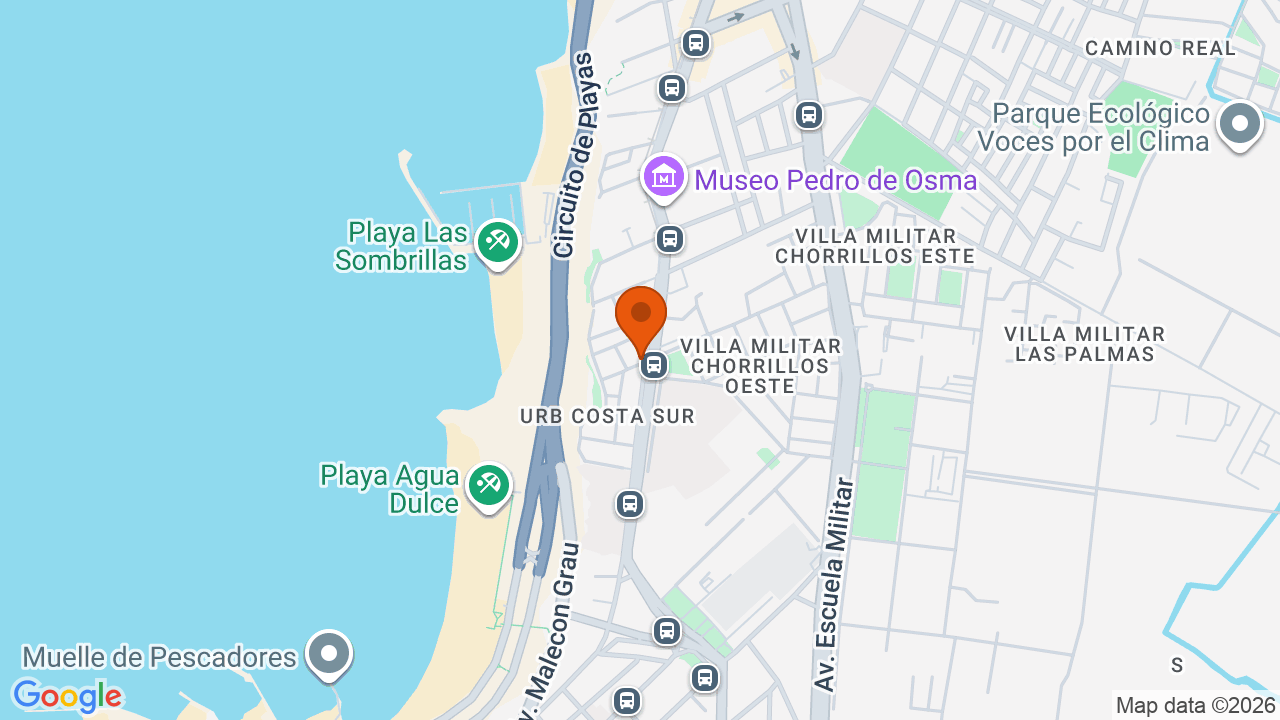 Ubicación aproximada en Chorrillos