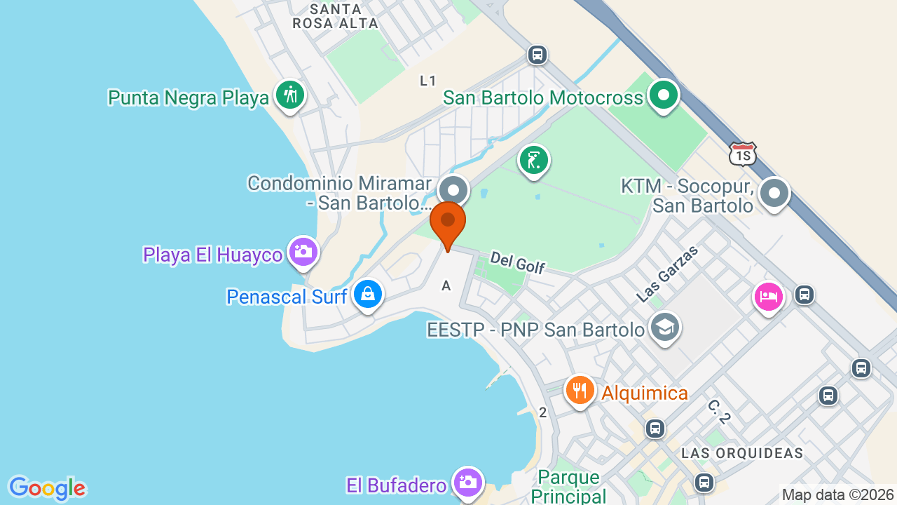 Ubicación aproximada en San Bartolo
