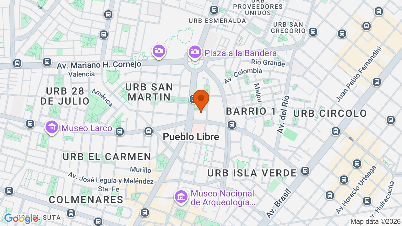 Ubicación aproximada en Pueblo Libre