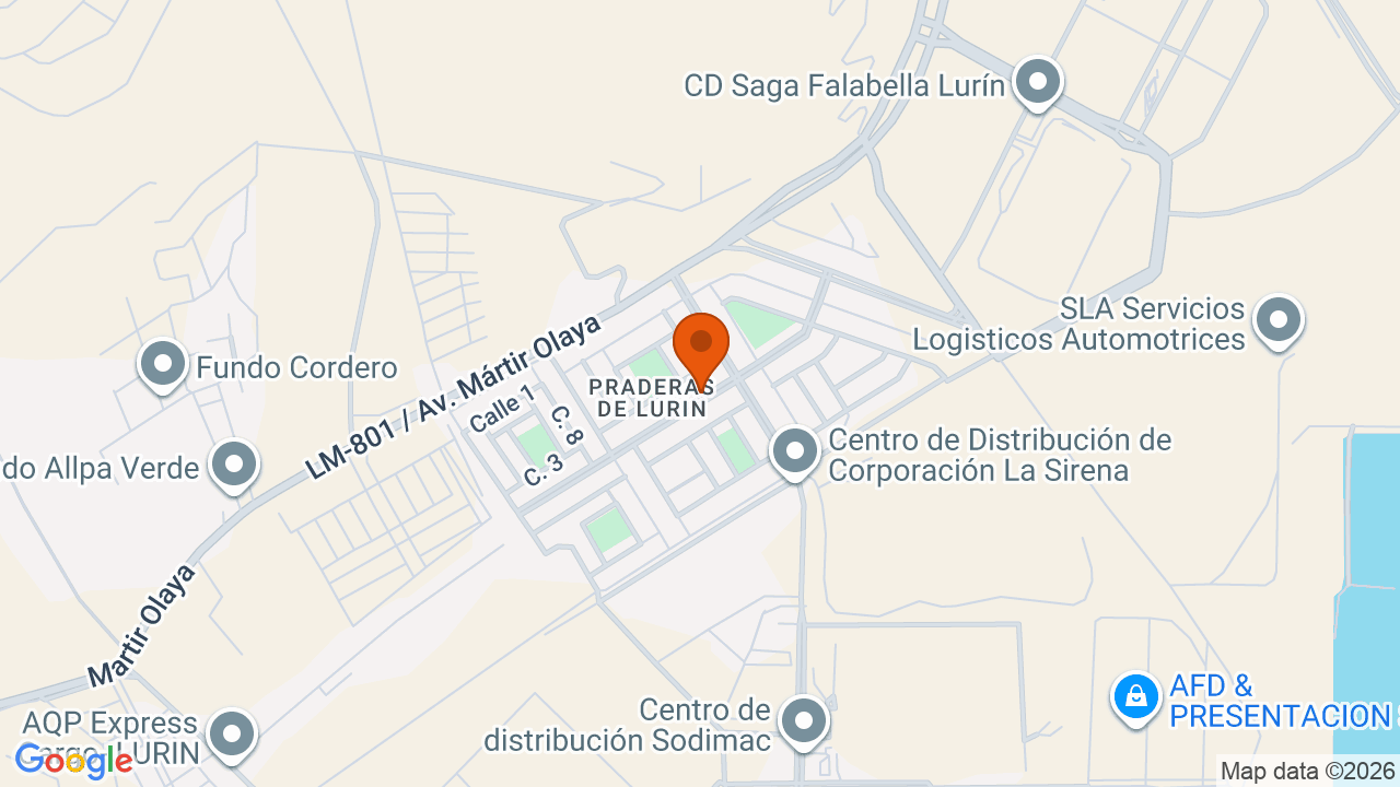 Ubicación aproximada en Pachacámac