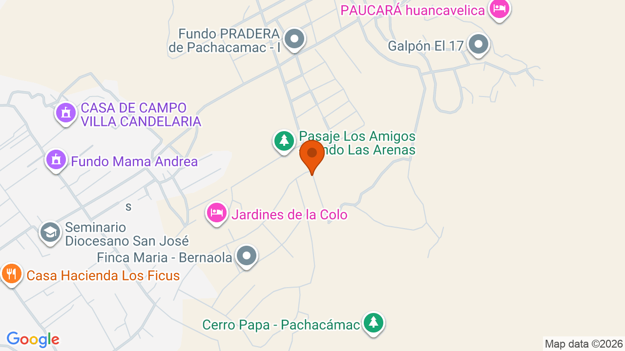 Ubicación aproximada en Pachacámac