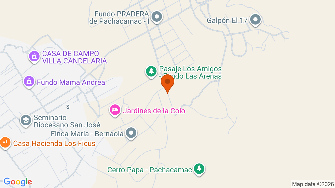 Ubicación aproximada en Pachacámac
