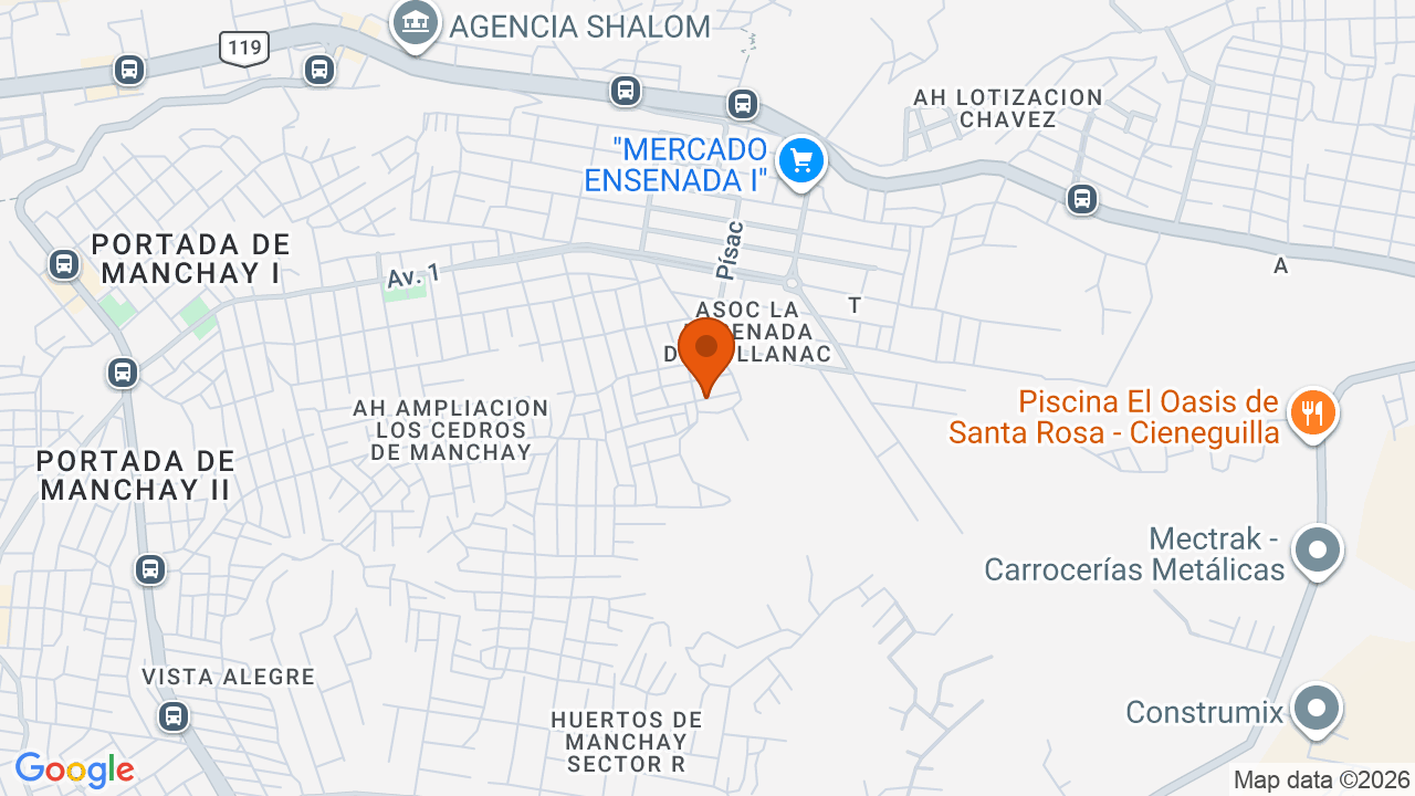 Ubicación aproximada en Pachacámac