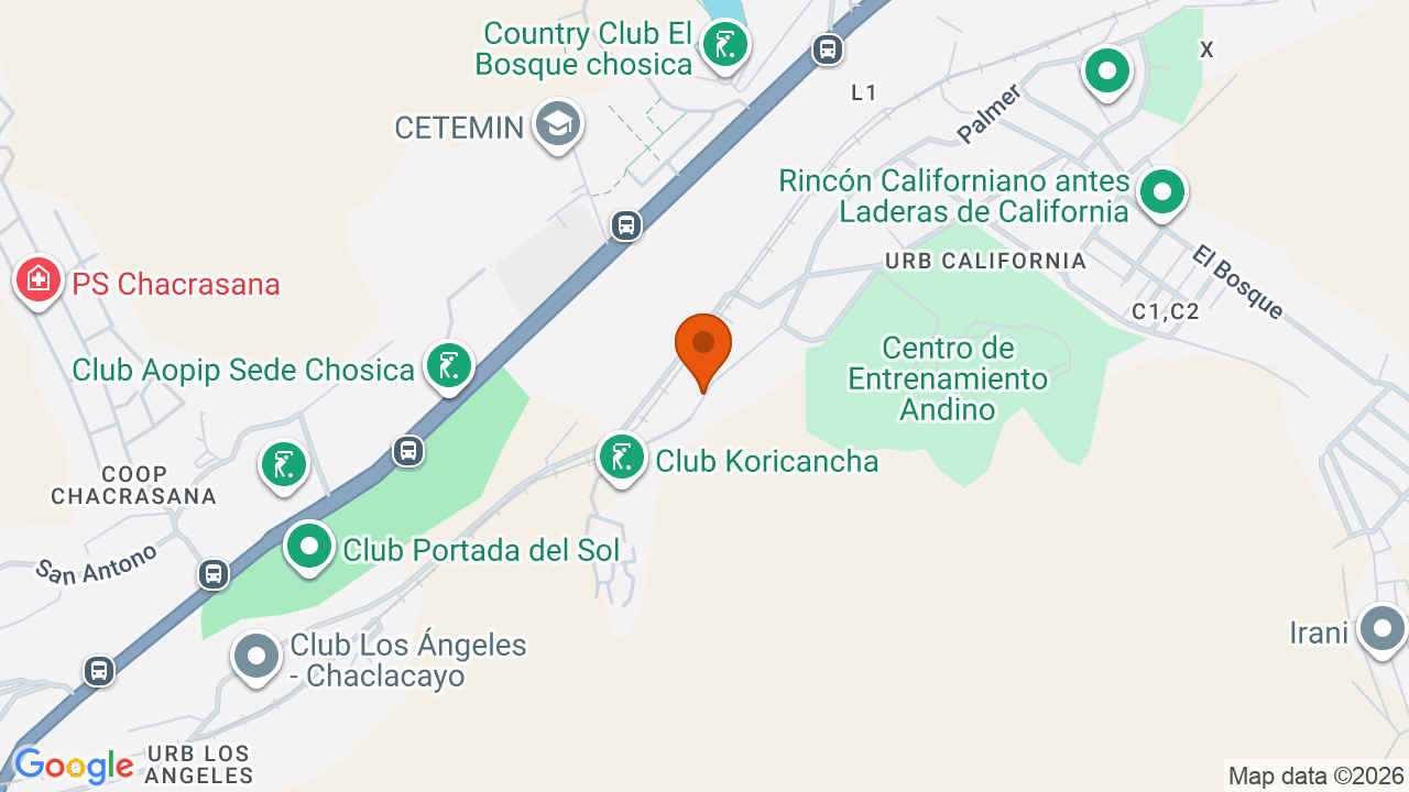 Ubicación aproximada en Chaclacayo