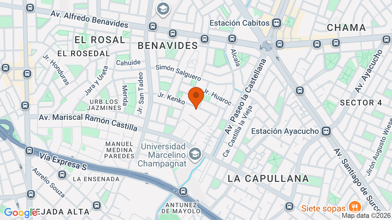 Ubicación aproximada en Santiago de Surco