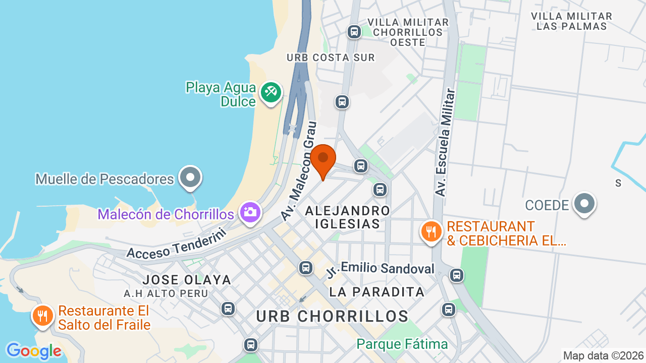 Ubicación aproximada en Chorrillos