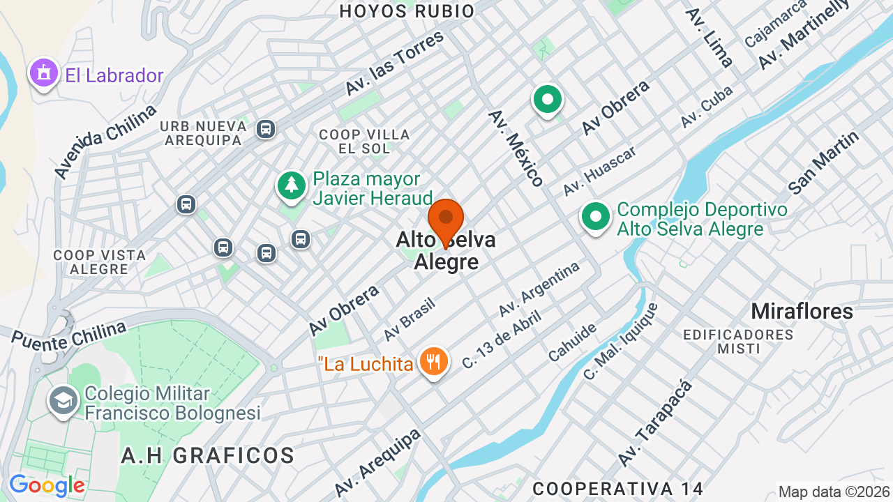 Ubicación aproximada en Alto Selva Alegre