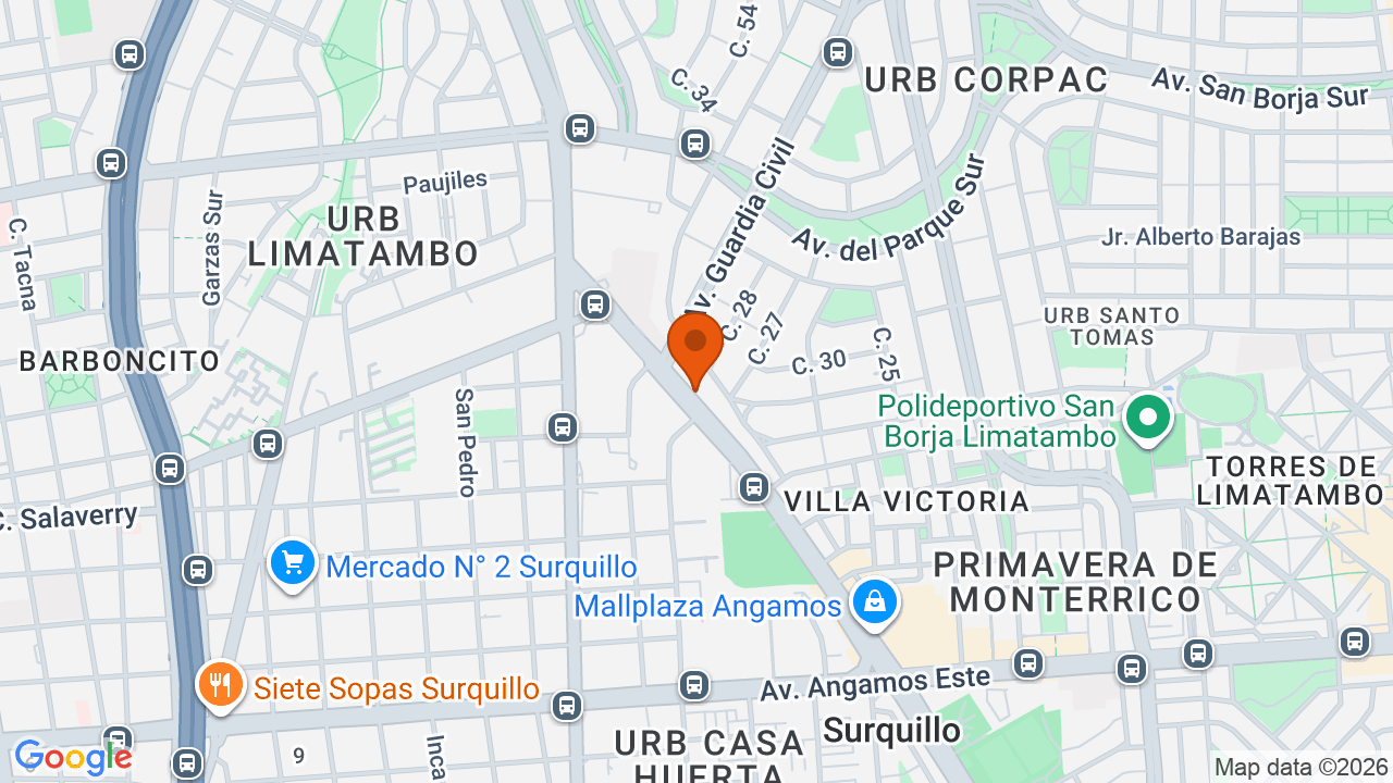 Ubicación aproximada en Surquillo