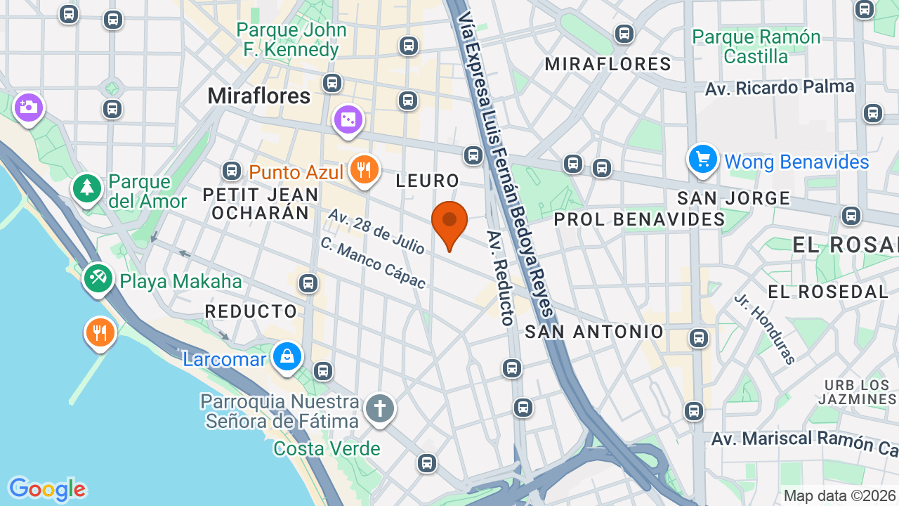 Ubicación aproximada en Miraflores